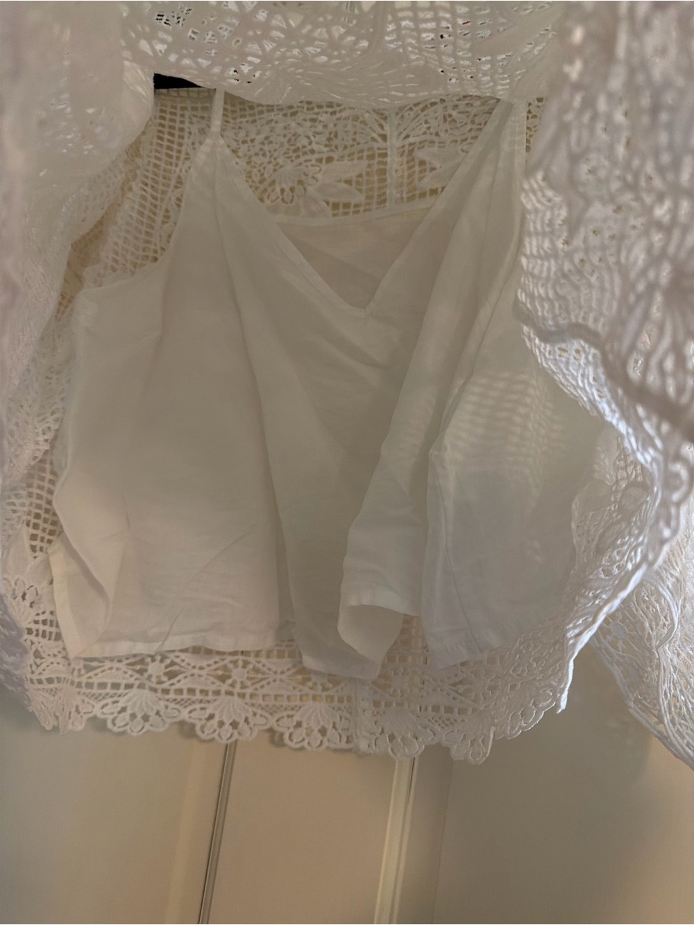 FARM Rio Guipure White Crochet Pineapple Lace Crop Top - Picture 6 of 6